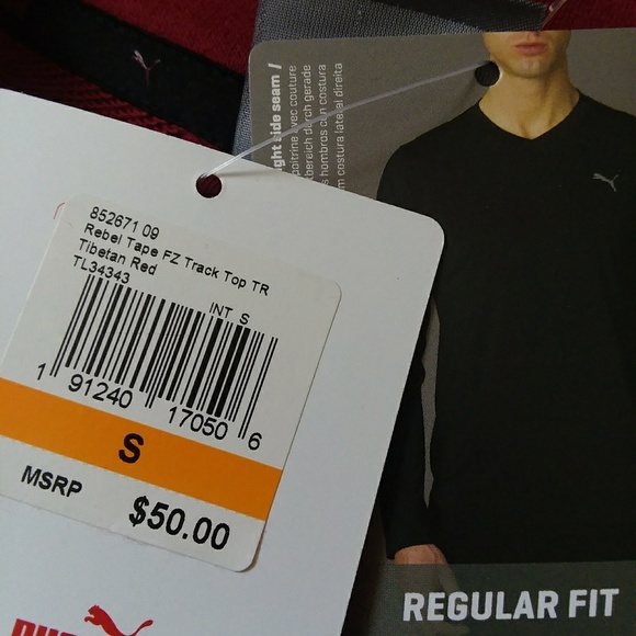 •Puma• rebel tape red track zip up hoodie - Picture 7 of 7